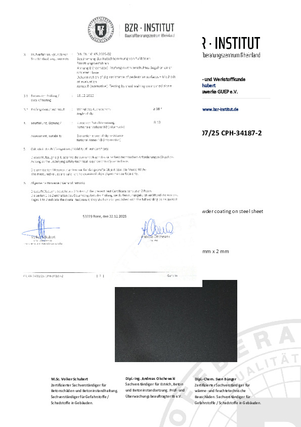 Ganzlin Zertifikat
