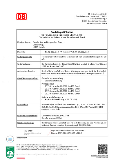Ganzlin Zertifikat
